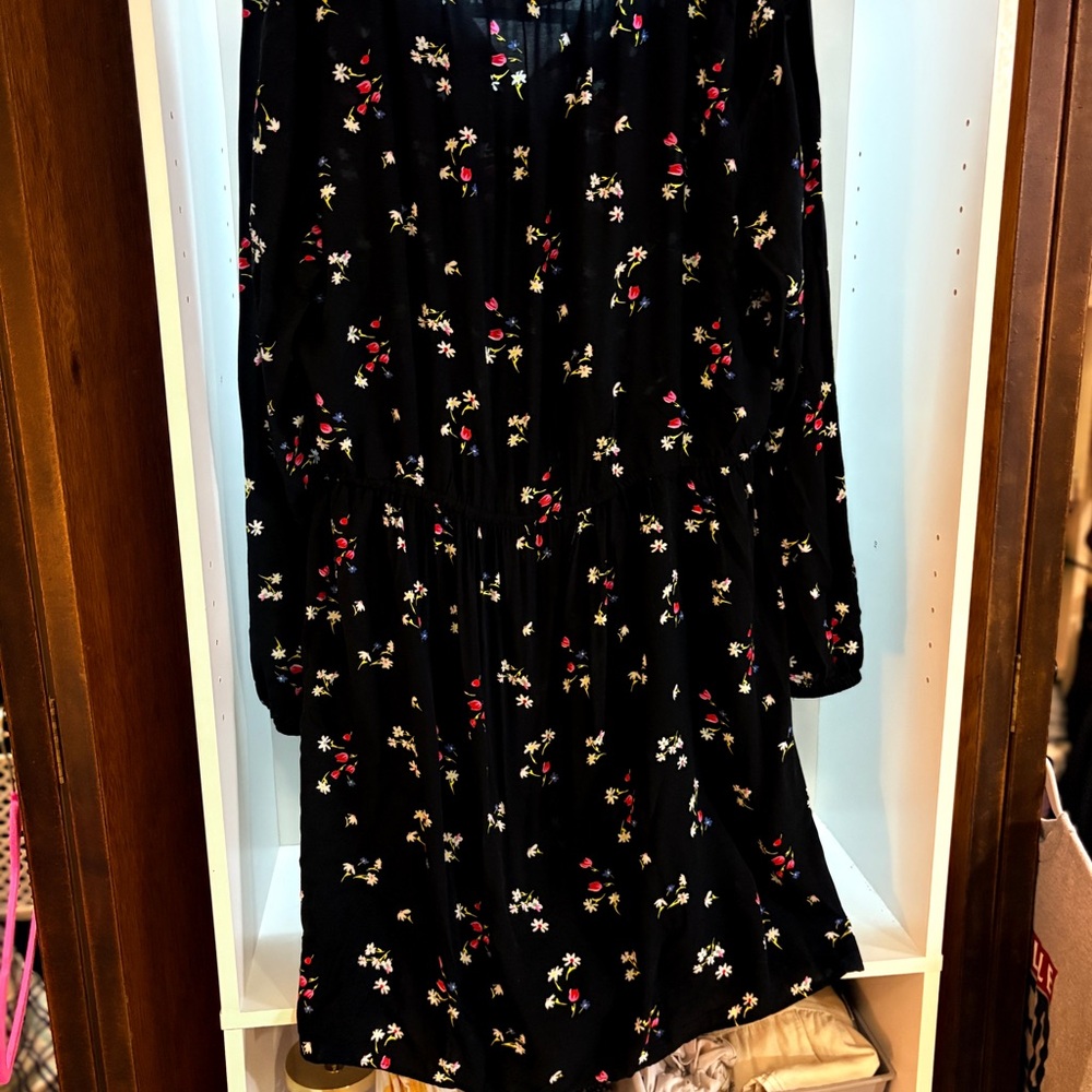 LOFT Black and Red Maxi A-line Dress